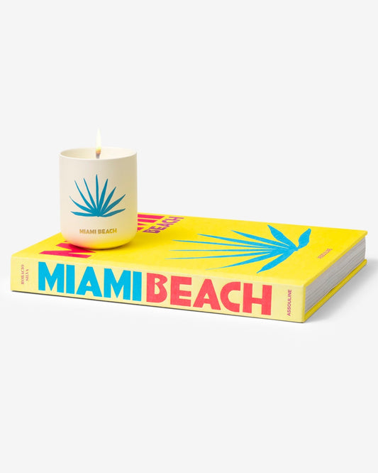 MIAMI BEACH - SET DE REGALO DE VELA Y LIBRO