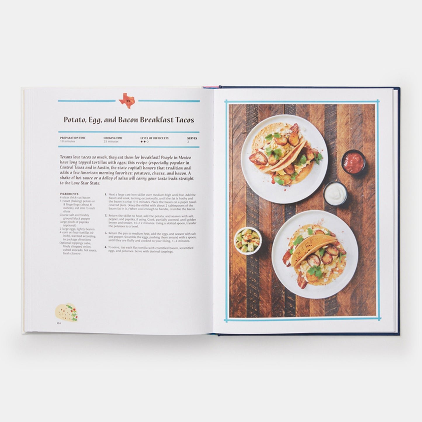 Los sabores de Estados Unidos: un atlas de datos curiosos sobre la comida y recetas de cada estado.