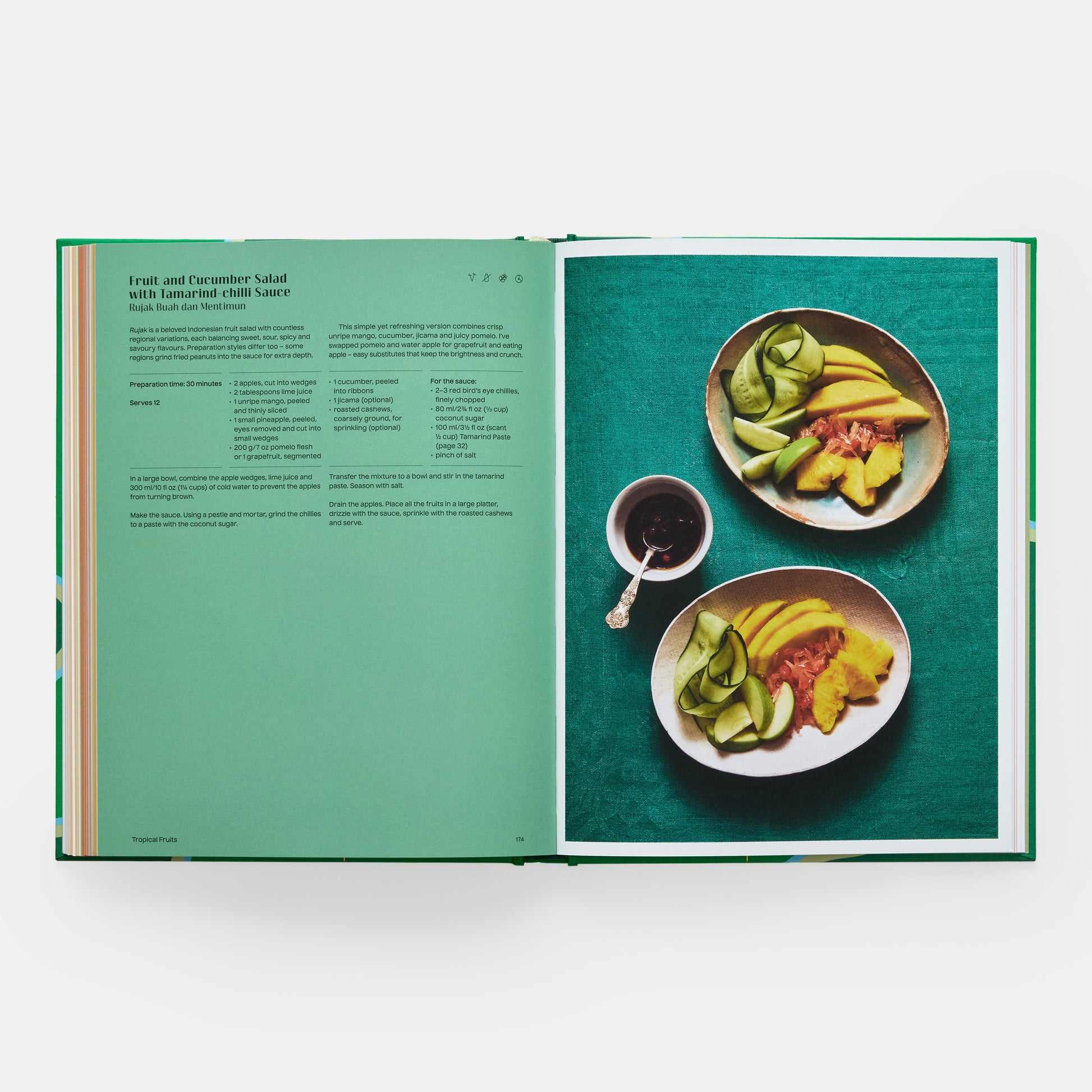 La mesa vegetariana indonesia